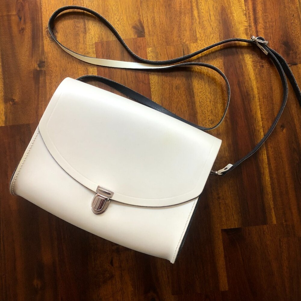 Large Pushlock Cambridge Satchel Company in White